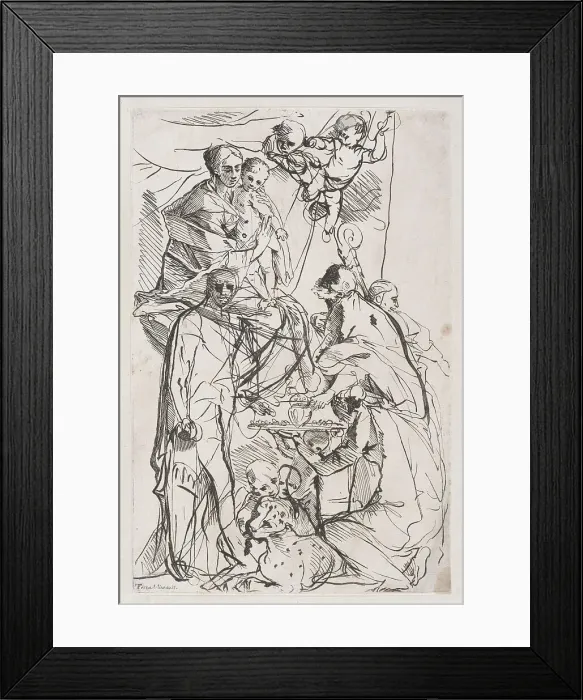 Framed Print : The adoration of the Virgin and Christ Child, 1700-1800. Creator: Anon Framed Print : The adoration of the Virgin and Christ Child, 1700-1800. Creator: Anon