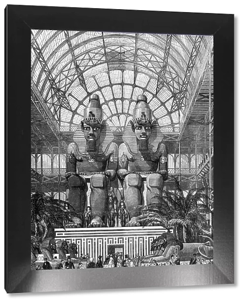 The Crystal Palace at Sydenham - the Egyptian Avenue: Colossal Figures from Aboo Simbel, 1854. Creator: Unknown