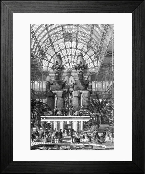 Framed Print : The Crystal Palace at Sydenham - the Egyptian Avenue: Colossal Figures from Aboo Simbel, 1854. Creator: Unknown Framed Print : The Crystal Palace at Sydenham - the Egyptian Avenue: Colossal Figures from Aboo Simbel, 1854. Creator: Unknown