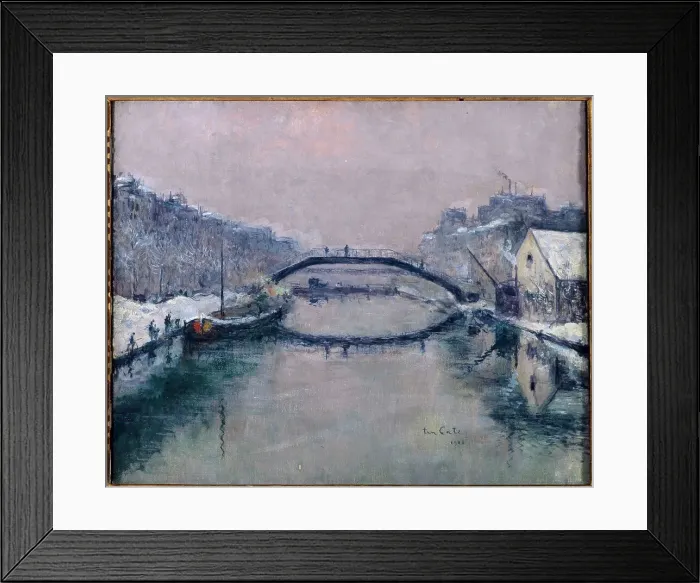 Framed Print : Saint-Martin canal; in snow, 10th arrondissement, 1908. Creator: Siebe Johannes ten Cate Framed Print : Saint-Martin canal; in snow, 10th arrondissement, 1908. Creator: Siebe Johannes ten Cate