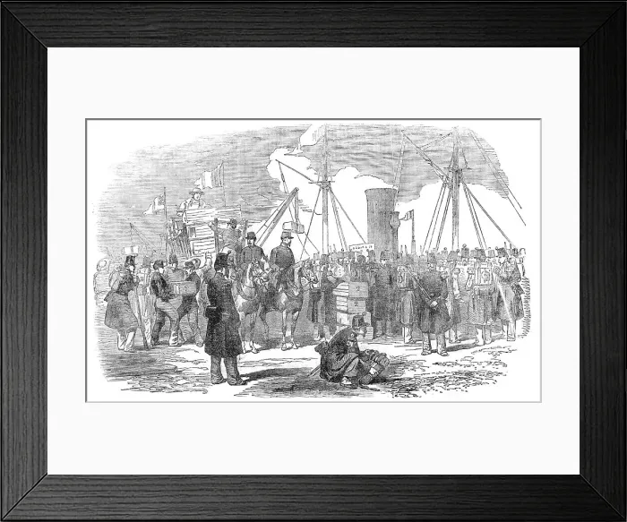 Framed Print : Embarkation of Arms, at Calais, on Friday, 1854. Creator: Unknown Framed Print : Embarkation of Arms, at Calais, on Friday, 1854. Creator: Unknown