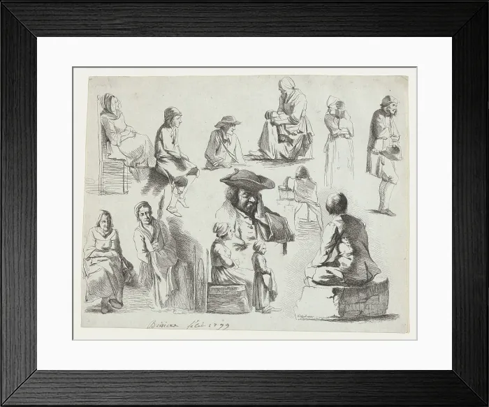 Framed Print : Study of Thirteen Figures, 19th century. Creator: Anon Framed Print : Study of Thirteen Figures, 19th century. Creator: Anon