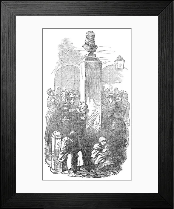 Framed Print : Scene in the Place, at Calais, 1854. Creator: Unknown Framed Print : Scene in the Place, at Calais, 1854. Creator: Unknown
