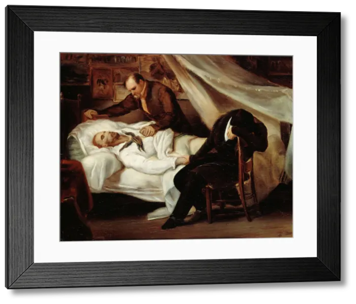 Framed Print : The Death of Gericault, c1824. Creator: Ary Scheffer Framed Print : The Death of Gericault, c1824. Creator: Ary Scheffer