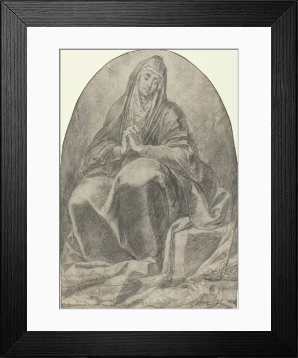 Framed Print : The Grieving Virgin Contemplating Instruments of the Passion, 1640s. Creator: Unknown Framed Print : The Grieving Virgin Contemplating Instruments of the Passion, 1640s. Creator: Unknown