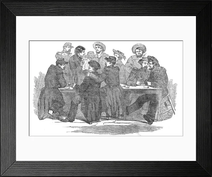 Framed Print : French Soldiers and English Sailors Fraternising at Calais, 1854. Creator: Unknown Framed Print : French Soldiers and English Sailors Fraternising at Calais, 1854. Creator: Unknown