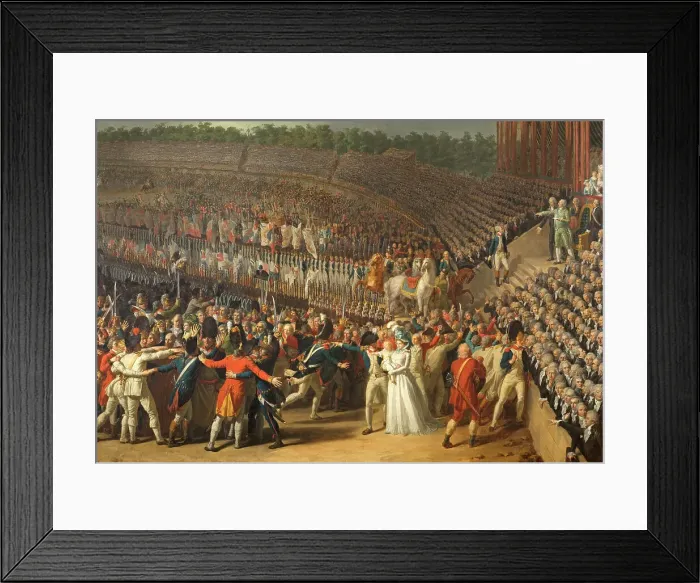 Framed Print : Fete de la Federation July 14, 1790, at the Champ-de-Mars, current 7th arrondissement, 1792. Creator: Charles Thevenin Framed Print : Fete de la Federation July 14, 1790, at the Champ-de-Mars, current 7th arrondissement, 1792. Creator: Charles Thevenin