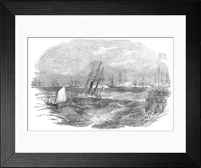 Framed Print : The Emperor leaving Calais Harbour, to visit the English Squadron, 1854. Creator: Unknown Framed Print : The Emperor leaving Calais Harbour, to visit the English Squadron, 1854. Creator: Unknown