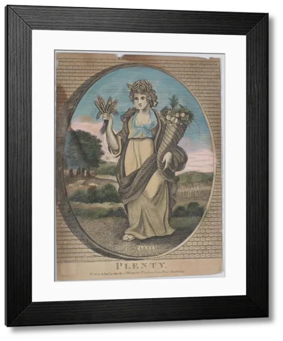 Framed Print : Plenty, September 30, 1800. Creator: Anon Framed Print : Plenty, September 30, 1800. Creator: Anon