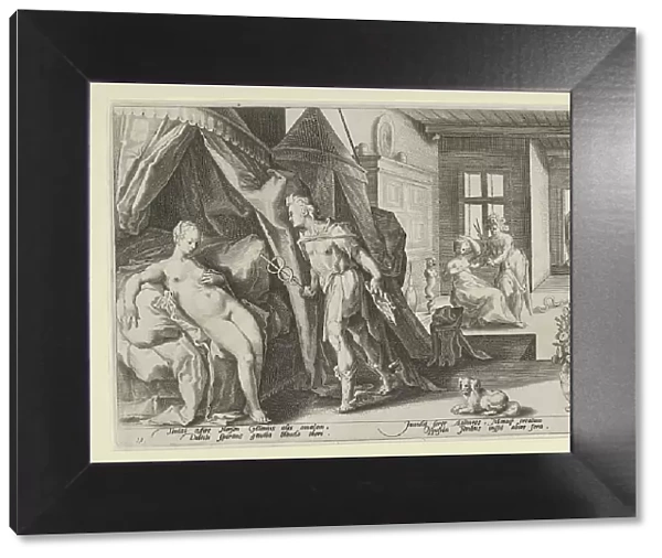 Mercury Entering Herse's Room After Changing Agraulos to Stone, from Ovid, Metamorphoses, ... 1590. Creator: Anon