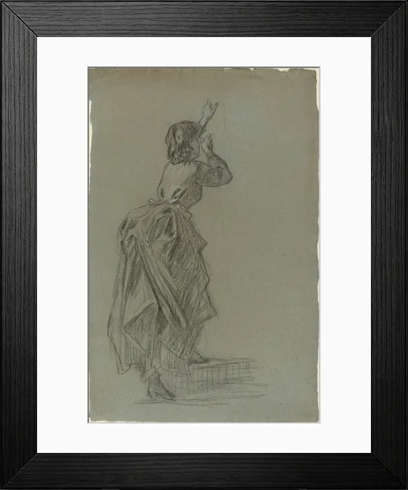 Framed Print : Young Woman Climbing a Step, 1890s. Creator: Unknown Framed Print : Young Woman Climbing a Step, 1890s. Creator: Unknown