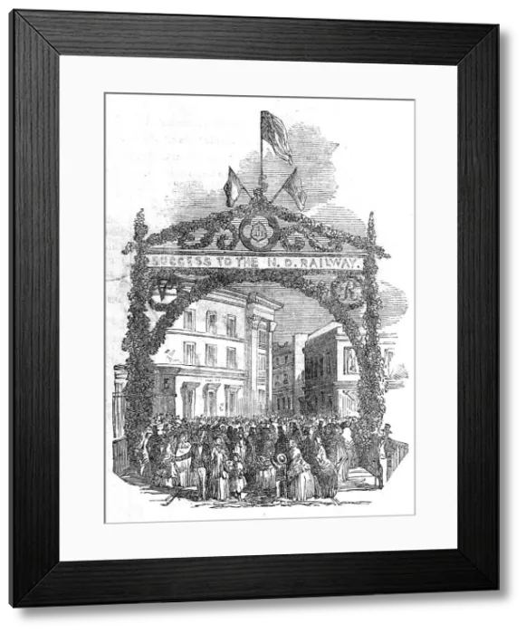 Framed Print : Triumphal Arch, Barnstaple-Bridge, 1854. Creator: Unknown Framed Print : Triumphal Arch, Barnstaple-Bridge, 1854. Creator: Unknown