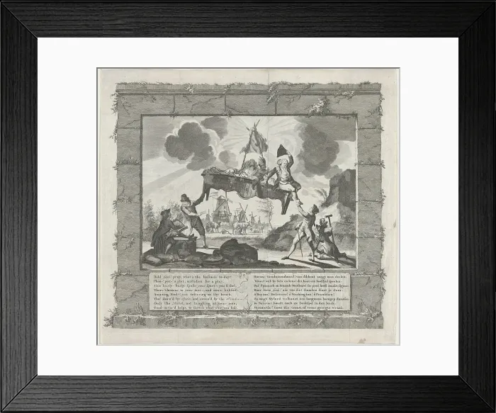 Framed Print : Het Tegenwoordig Veward Europa [Europe in Her Present Disordered State], ca. 1780. Creator: Anon