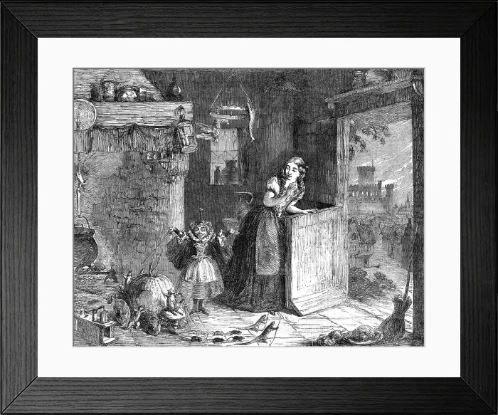Framed Print : Cinderella - painted by George Cruikshank - from the Exhibitionn of the Royal Academy, 1854. Creator: Unknown. Cinderella - painted by George Cruikshank - from the Exhibitionn of the Royal Academy, 1854. Creator: Unknown Framed Print : Cinderella - painted by George Cruikshank - from the Exhibitionn of the Royal Academy, 1854. Creator: Unknown. Cinderella - painted by George Cruikshank - from the Exhibitionn of the Royal Academy, 1854. Creator: Unknown