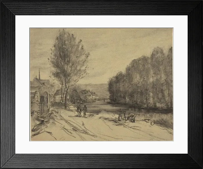 Framed Print : A Landscape with a River. Creator: Unknown Framed Print : A Landscape with a River. Creator: Unknown
