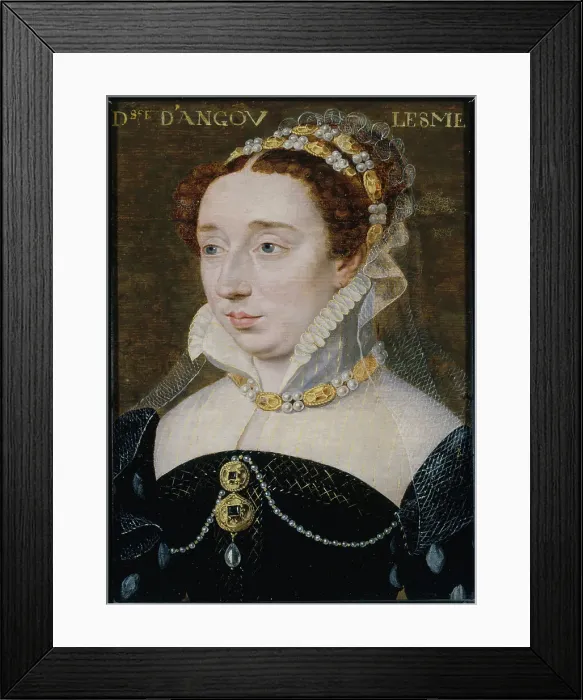 Framed Print : Portrait de Diane de France, duchesse d'Angoulême (1538-1619), fille légitimée d'Henri II, c1570. Creator: Francois Clouet Framed Print : Portrait de Diane de France, duchesse d'Angoulême (1538-1619), fille légitimée d'Henri II, c1570. Creator: Francois Clouet