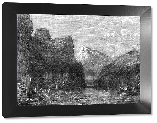 'The Bay of Uri, Lake of Lucerne' - painted by W.C. Smith - from the Exhibition of the... 1854. Creator: Edmund Evans. 'The Bay of Uri, Lake of Lucerne' - painted by W.C. Smith - from the Exhibition of the... 1854. Creator: Edmund Evans