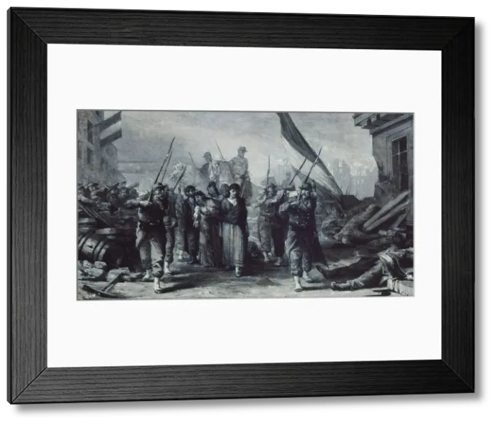 Framed Print : Fire at the Hotel de Ville in 1871, 1871. Creator: Edouard Toudouze Framed Print : Fire at the Hotel de Ville in 1871, 1871. Creator: Edouard Toudouze