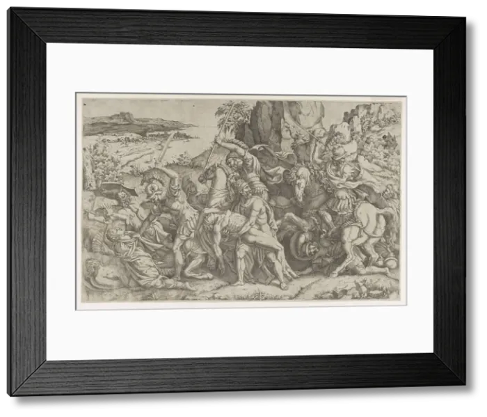 Framed Print : Battle around the Body of Patroclus, ca. 1543-ca. 1547. Creator: Anon Framed Print : Battle around the Body of Patroclus, ca. 1543-ca. 1547. Creator: Anon