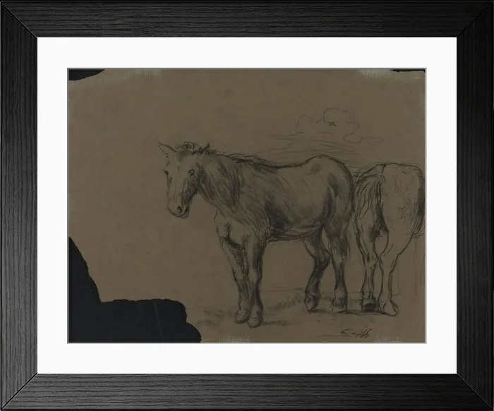 Framed Print : Horses. Creator: Alexandre Gabriel Decamps Framed Print : Horses. Creator: Alexandre Gabriel Decamps
