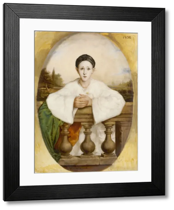Framed Print : Portrait of the mime artist Jean-Baptiste Deburau, known as Baptiste (1796-1846), 1832. Creator: Arsène Trouvé Framed Print : Portrait of the mime artist Jean-Baptiste Deburau, known as Baptiste (1796-1846), 1832. Creator: Arsène Trouvé