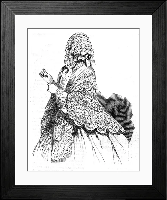 Framed Print : Paris Fashions for August, 1854. Creator: Unknown Framed Print : Paris Fashions for August, 1854. Creator: Unknown