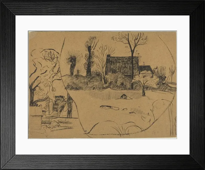 Framed Print : Landscape at Pont-Aven, c. 1888. Creator: Paul Gauguin Framed Print : Landscape at Pont-Aven, c. 1888. Creator: Paul Gauguin