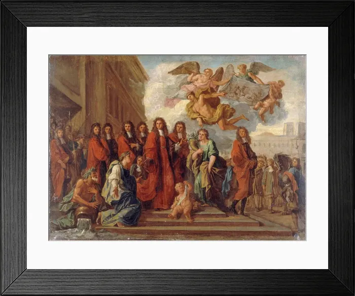 Framed Print : Les échevins parisiens quittent l'Hôtel de Ville pour se rendre à Notre-Dame assister au... c1681. Creator: Noël Coypel Framed Print : Les échevins parisiens quittent l'Hôtel de Ville pour se rendre à Notre-Dame assister au... c1681. Creator: Noël Coypel