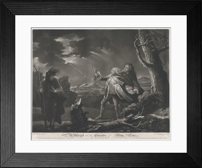 Framed Print : Mr. Garrick in the Character of King Lear (Shakespeare, King Lear, Act 3, Scene 1), 1761. Creator: James McArdell