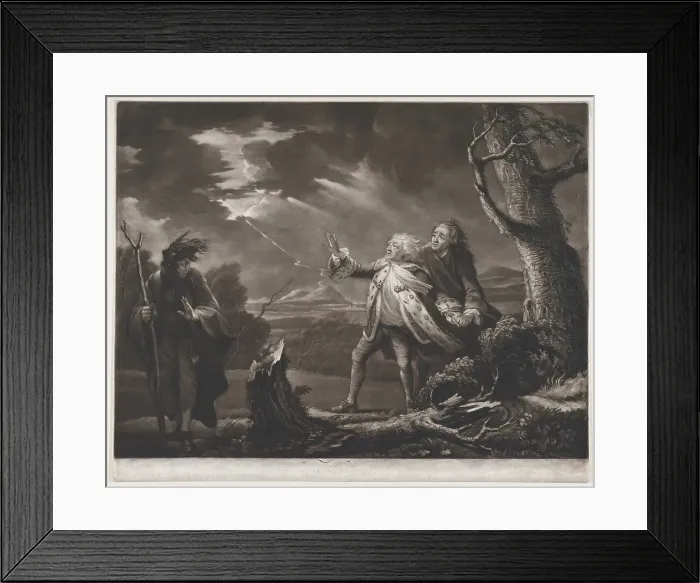 Framed Print : David Garrick as King Lear (Shakespeare, King Lear, Act 3, Scene 1), 1761. Creator: James McArdell Framed Print : David Garrick as King Lear (Shakespeare, King Lear, Act 3, Scene 1), 1761. Creator: James McArdell