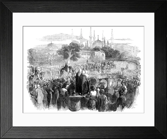 Framed Print : Procession of the Sultan at the Festival of the Bairam, Constantinople, 1854. Creator: Unknown