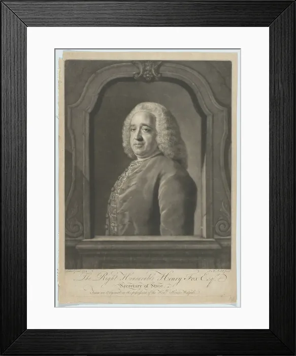 Framed Print : Portrait of Henry Fox, 1756. Creator: James McArdell Framed Print : Portrait of Henry Fox, 1756. Creator: James McArdell