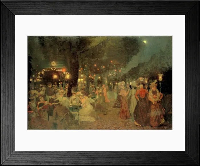 Framed Print : The Bal Bullier garden, at night, 1902. Creator: Ludovic Vallee
