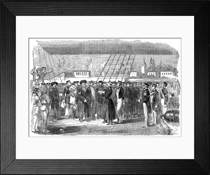 Framed Print : Russian Prisoners on board The Fury, at Constantinople, 1854. Creator: Unknown. Russian Prisoners on board The Fury, at Constantinople, 1854. Creator: Unknown Framed Print : Russian Prisoners on board The Fury, at Constantinople, 1854. Creator: Unknown. Russian Prisoners on board The Fury, at Constantinople, 1854. Creator: Unknown