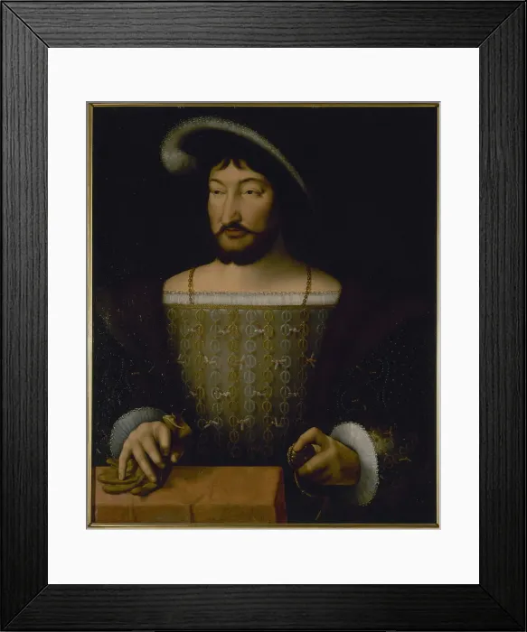 Framed Print : Portrait of Francois I, king of France, c1535. Creator: Joos van Cleve Framed Print : Portrait of Francois I, king of France, c1535. Creator: Joos van Cleve