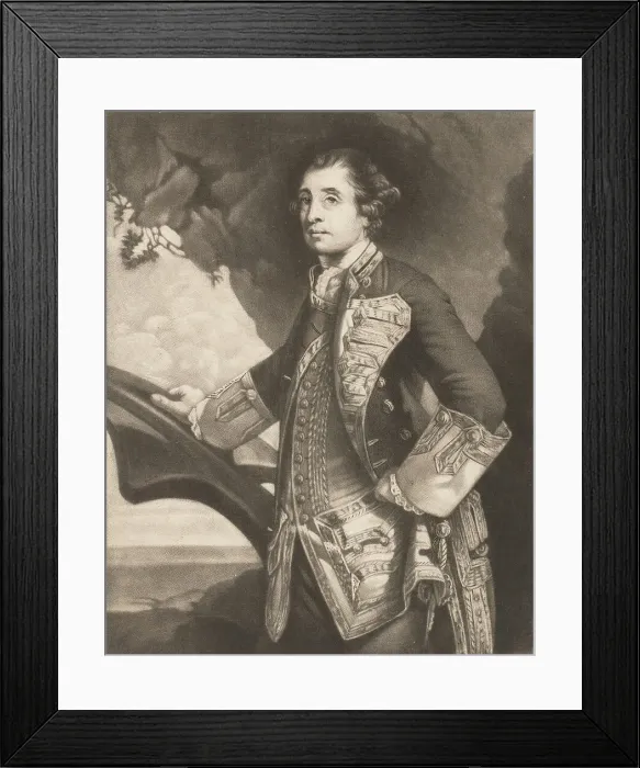 Framed Print : Sr. George Bridges Rodney, Rear Admiral of the Blue. 1780. Creator: James Watson Framed Print : Sr. George Bridges Rodney, Rear Admiral of the Blue. 1780. Creator: James Watson