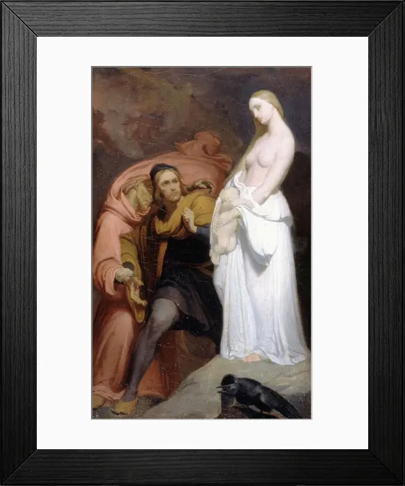 Framed Print : Marguerite holding her dead child, c1846. Creator: Ary Scheffer Framed Print : Marguerite holding her dead child, c1846. Creator: Ary Scheffer