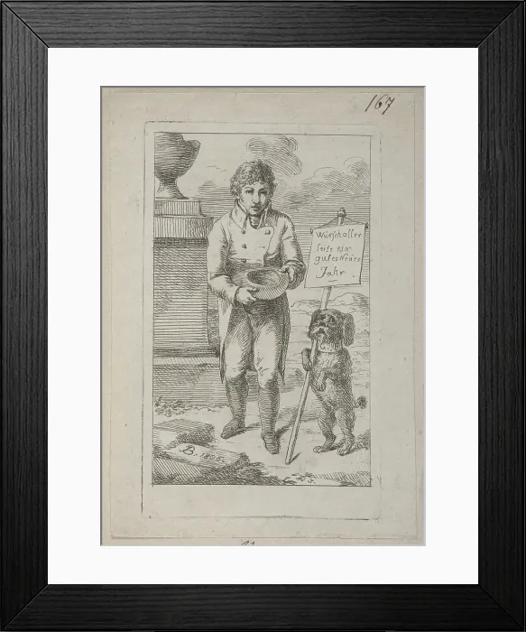 Framed Print : New Year's Greeting Card, 1806. Creator: Joseph Bergler Framed Print : New Year's Greeting Card, 1806. Creator: Joseph Bergler