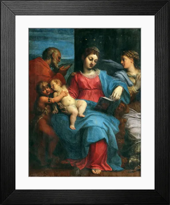 Framed Print : The Holy Family with Saint Margaret, ca. 1600. Creator: Carracci, Agostino (1557-1602) Framed Print : The Holy Family with Saint Margaret, ca. 1600. Creator: Carracci, Agostino (1557-1602)