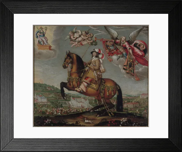 Framed Print : Portrait équestre d'Alberte Barbe d'Ernécourt, dame de Saint-Balmont (1607-1660), c1630. Creator: Claude Deruet Framed Print : Portrait équestre d'Alberte Barbe d'Ernécourt, dame de Saint-Balmont (1607-1660), c1630. Creator: Claude Deruet