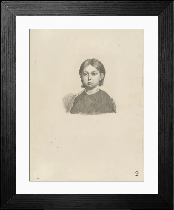 Framed Print : Portrait of a young girl, 1832. Creator: Luigi Calamatta Framed Print : Portrait of a young girl, 1832. Creator: Luigi Calamatta