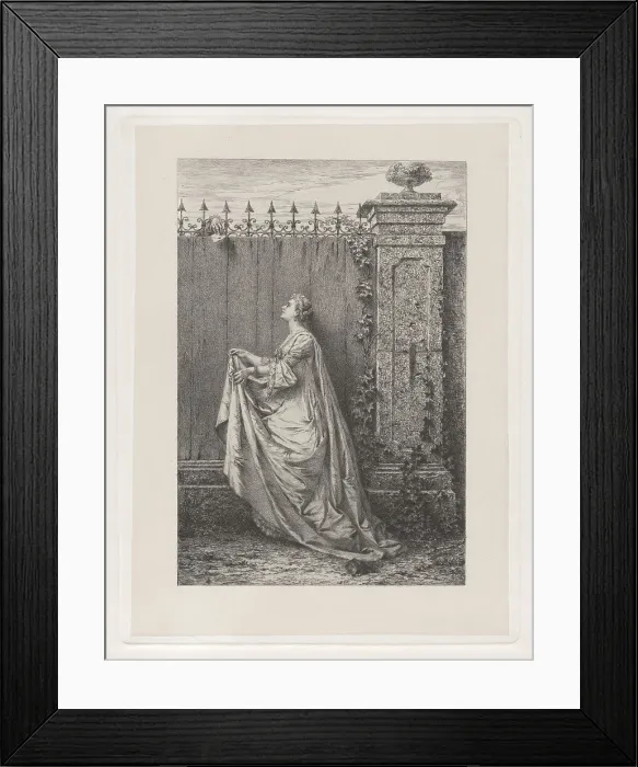 Framed Print : Furtive message (Messaggio furtivo), 1870-71. Creator: Luigi Crosio Framed Print : Furtive message (Messaggio furtivo), 1870-71. Creator: Luigi Crosio