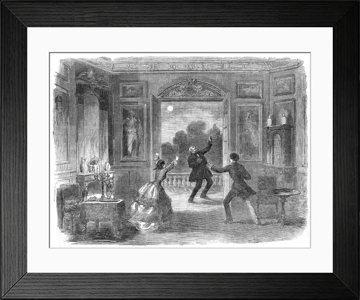 Framed Print : Scene from the new drama of The Old Chateau, at the Haymarket Theatre, 1854. Creator: Unknown. Scene from the new drama of The Old Chateau, at the Haymarket Theatre, 1854. Creator: Unknown Framed Print : Scene from the new drama of The Old Chateau, at the Haymarket Theatre, 1854. Creator: Unknown. Scene from the new drama of The Old Chateau, at the Haymarket Theatre, 1854. Creator: Unknown