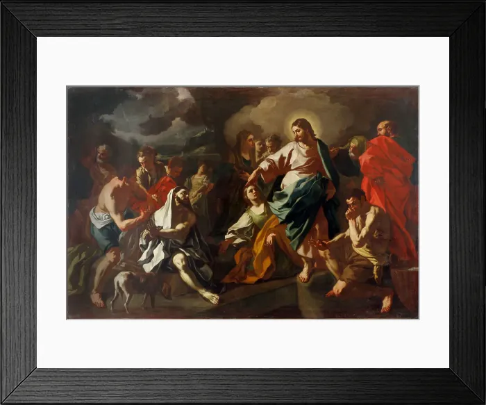 Framed Print : The Raising of Lazarus, c. 1725. Creator: De Mura, Francesco (1696-1782) Framed Print : The Raising of Lazarus, c. 1725. Creator: De Mura, Francesco (1696-1782)