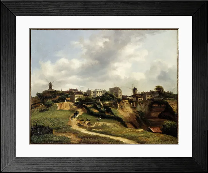 Framed Print : View of Montmartre, 1834. Creator: Paul Glon Villeneuve Framed Print : View of Montmartre, 1834. Creator: Paul Glon Villeneuve
