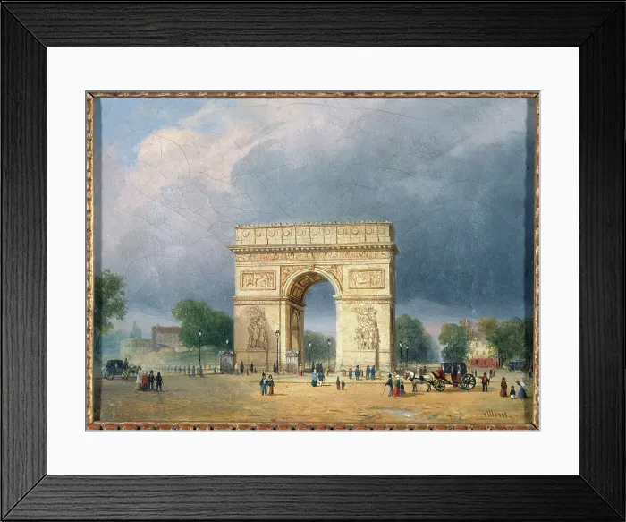 Framed Print : L'Arc de Triomphe de l'Etoile, c1840. Creator: Francois Etienne Villeret Framed Print : L'Arc de Triomphe de l'Etoile, c1840. Creator: Francois Etienne Villeret