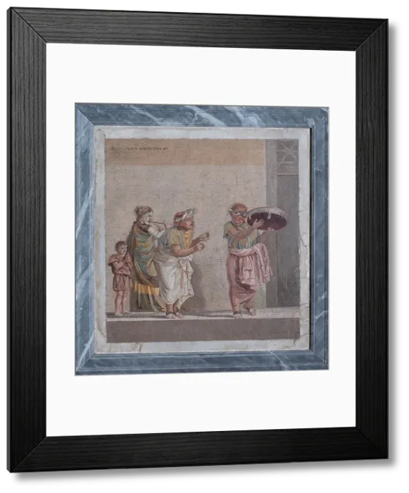 Framed Print : Traveling musicians, 2nd-1st century BCE. Creator: Classical Antiquities Framed Print : Traveling musicians, 2nd-1st century BCE. Creator: Classical Antiquities