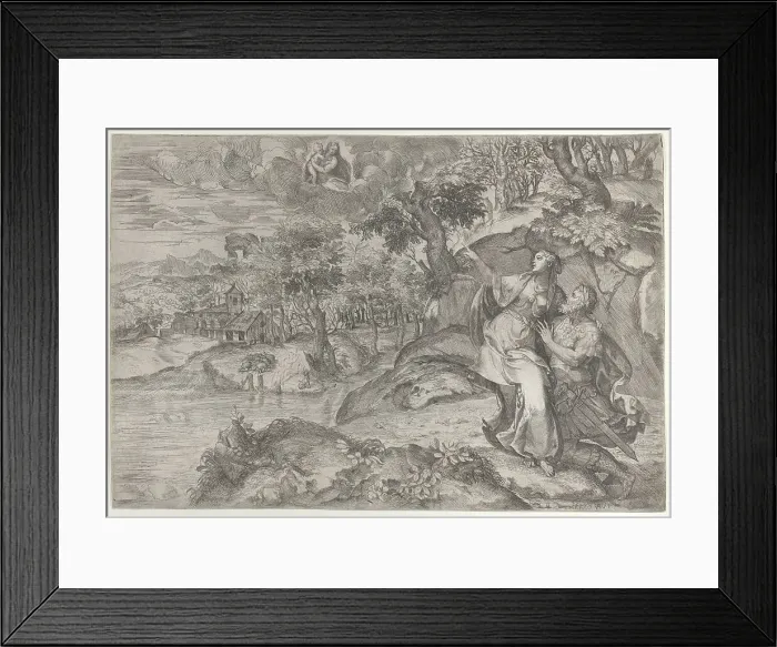 Framed Print : Augustus and the Tiburtine Sibyl, 1557-86. Creator: Marco Angolo del Moro Framed Print : Augustus and the Tiburtine Sibyl, 1557-86. Creator: Marco Angolo del Moro