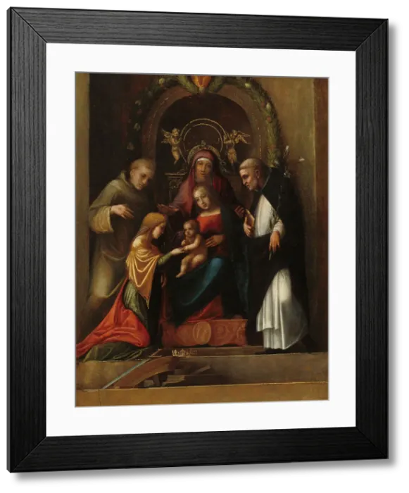 Framed Print : The Mystical Marriage of Saint Catherine, 1510-1515. Creator: Correggio (1489-1534) Framed Print : The Mystical Marriage of Saint Catherine, 1510-1515. Creator: Correggio (1489-1534)