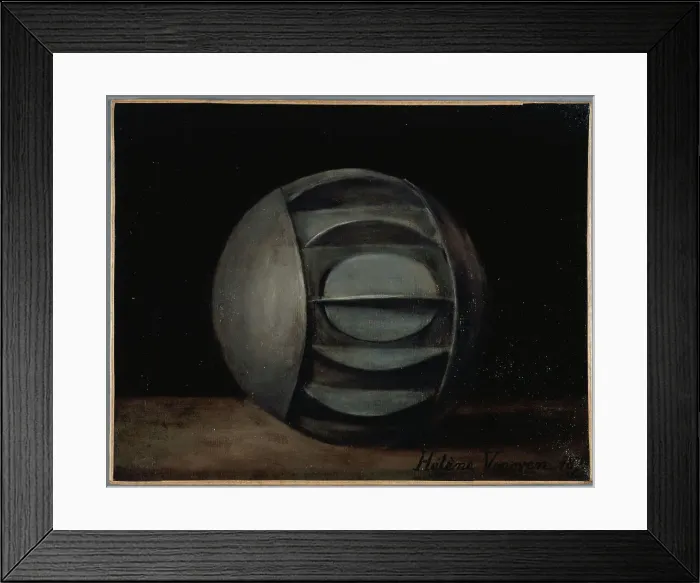 Framed Print : Metal sphere used during the siege of 1870-71, for sending mail dispatches by water, 1872. Creator: Helene Vonoven Framed Print : Metal sphere used during the siege of 1870-71, for sending mail dispatches by water, 1872. Creator: Helene Vonoven